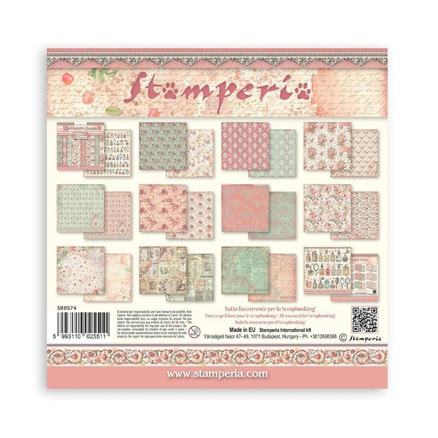 Stamperia Rose Parfum Background 8x8 Paper Pad