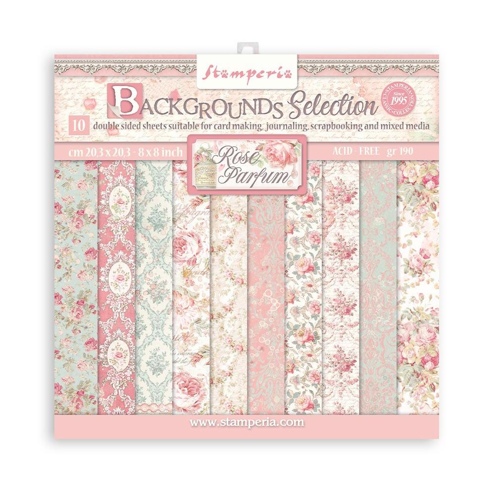 Stamperia Rose Parfum Background 8x8 Paper Pad