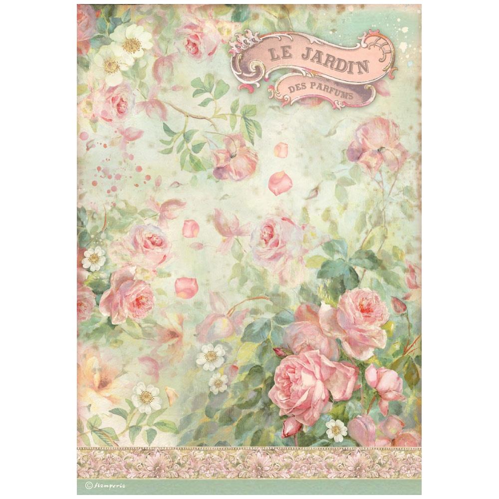 Stamperia Rose Parfum Rice Paper - Le Jardin