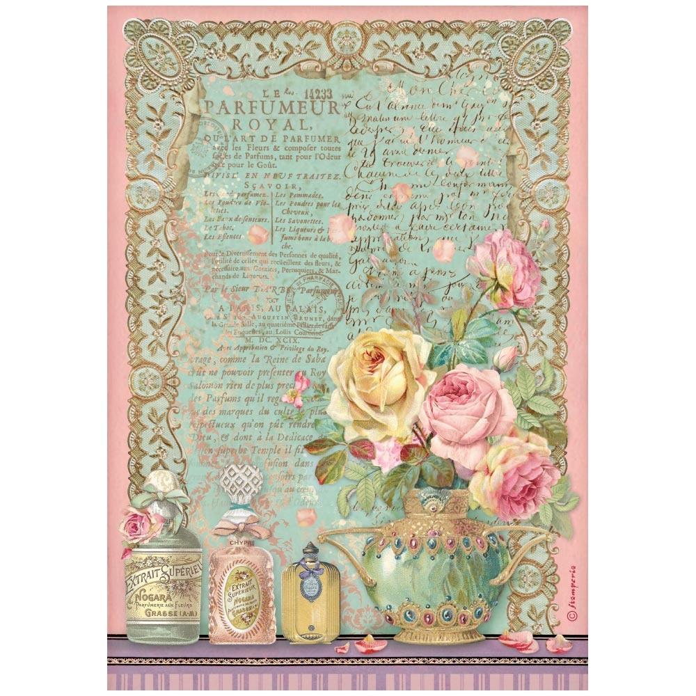 Stamperia Rose Parfum Rice Paper - Parfumeur