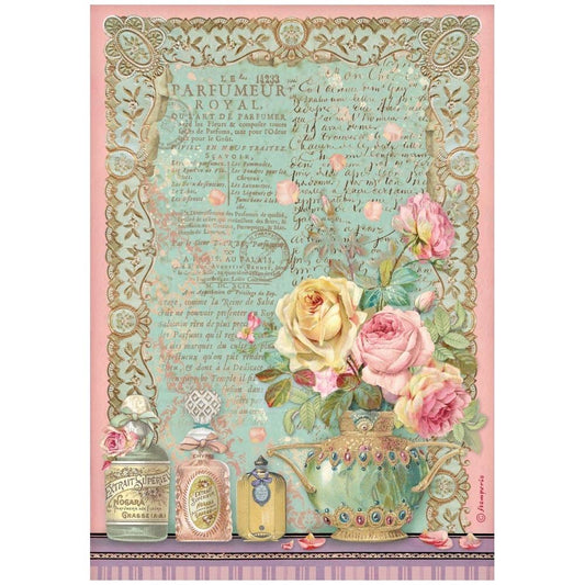 Stamperia Rose Parfum Rice Paper - Parfumeur