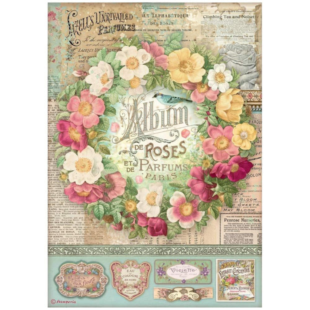 Stamperia Rose Parfum Rice Paper - De Roses
