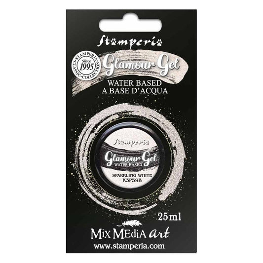 Stamperia Glamour Gel - Sparkling White