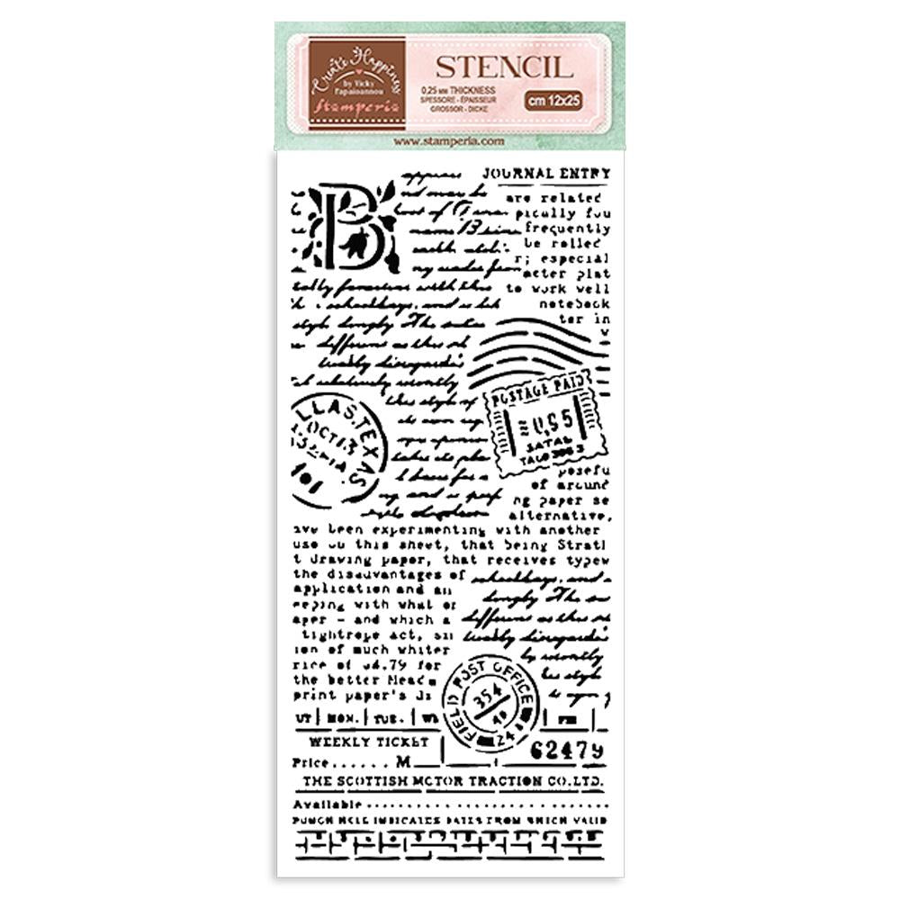 NEW! Create Happiness Stencil - 4.72" x 9.84" - Postcard