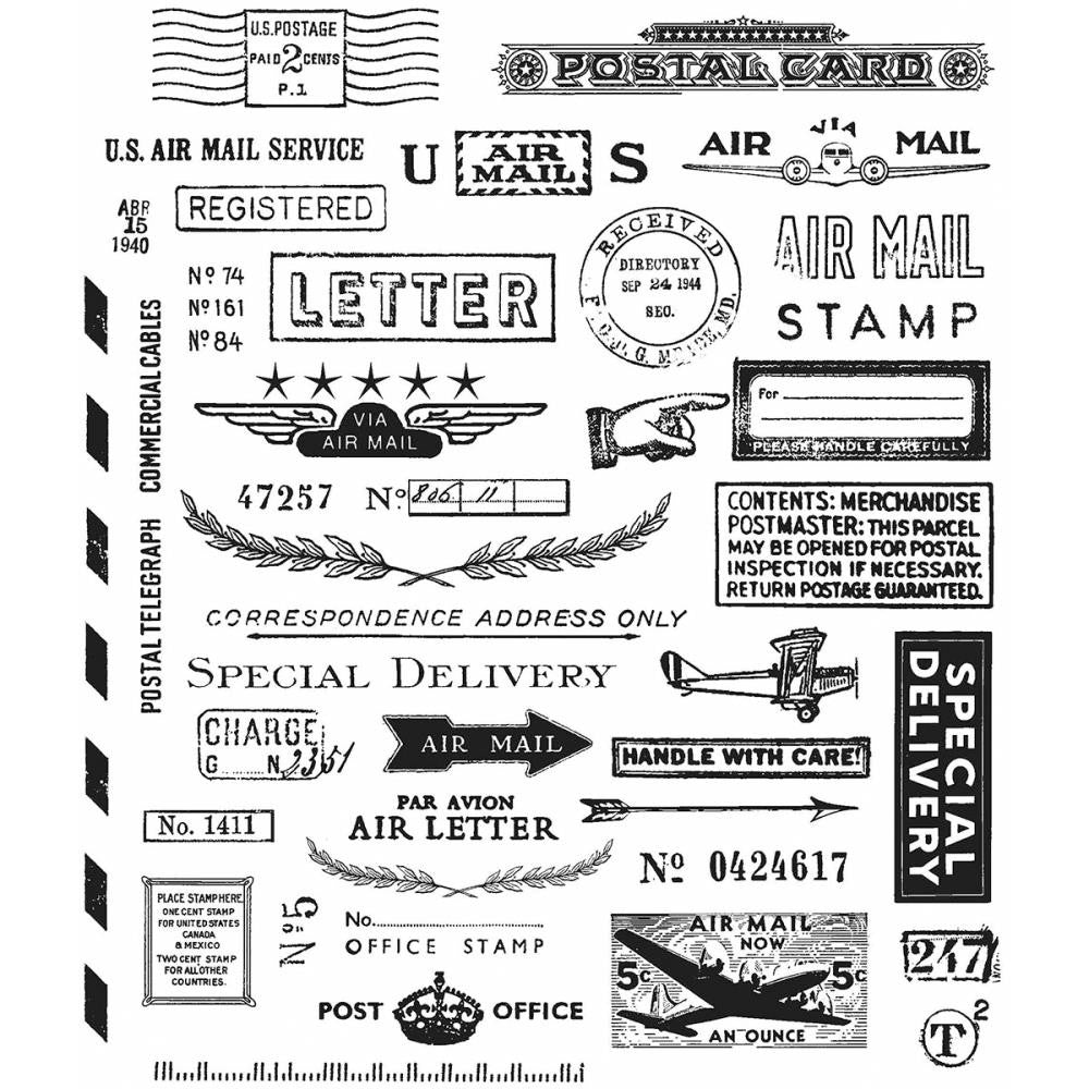 Tim Holtz Stamp Set - Correspondence - Stampers Anonymous – Dreamz Etc