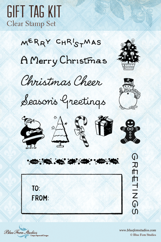 Blue Fern Stamp - Gift Tag Kit *