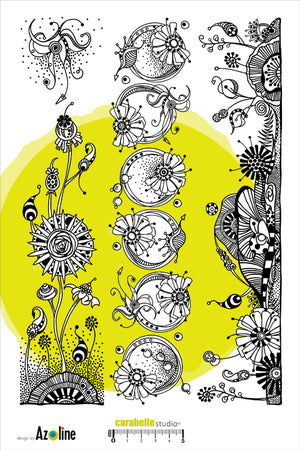 Carabelle Studio Cling Stamp XXL A4 - "Frises de Fleurs Merveilleuse" by Azoline