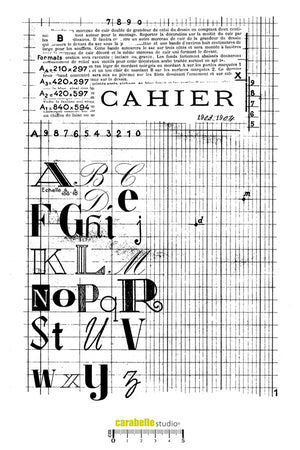 Carabelle Studio Cling Stamp XXL A4 - "Cahier" *