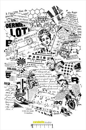 Carabelle Studio Cling Stamp XXL A4 - "Collage Journaux" *