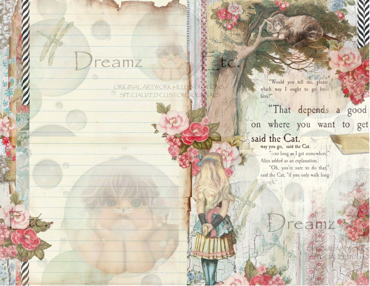 Tea Time Collage - Digital Journal Kit - Designer Lined Journal Papers