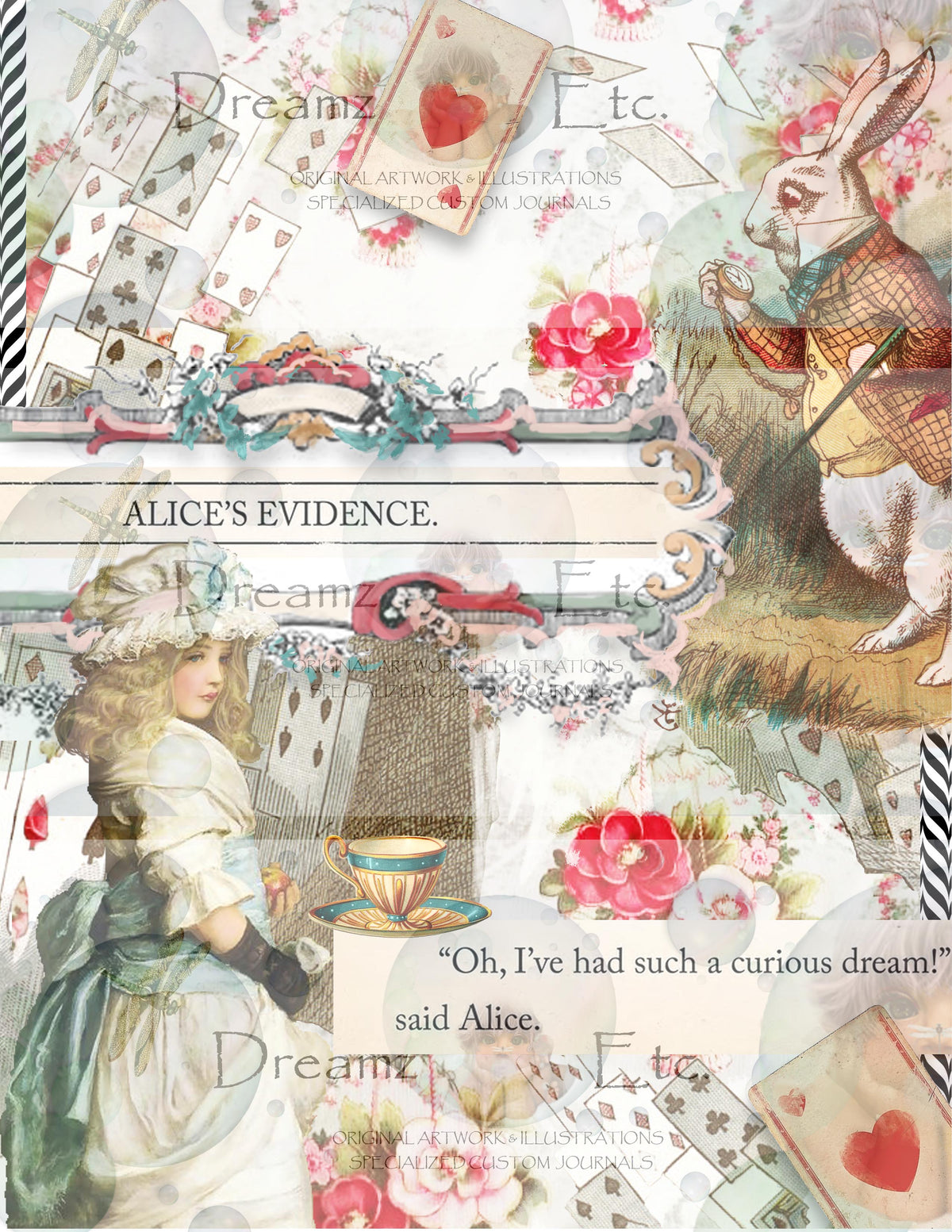 Tea Time Collage - Digital Journal Kit - Designer Papers
