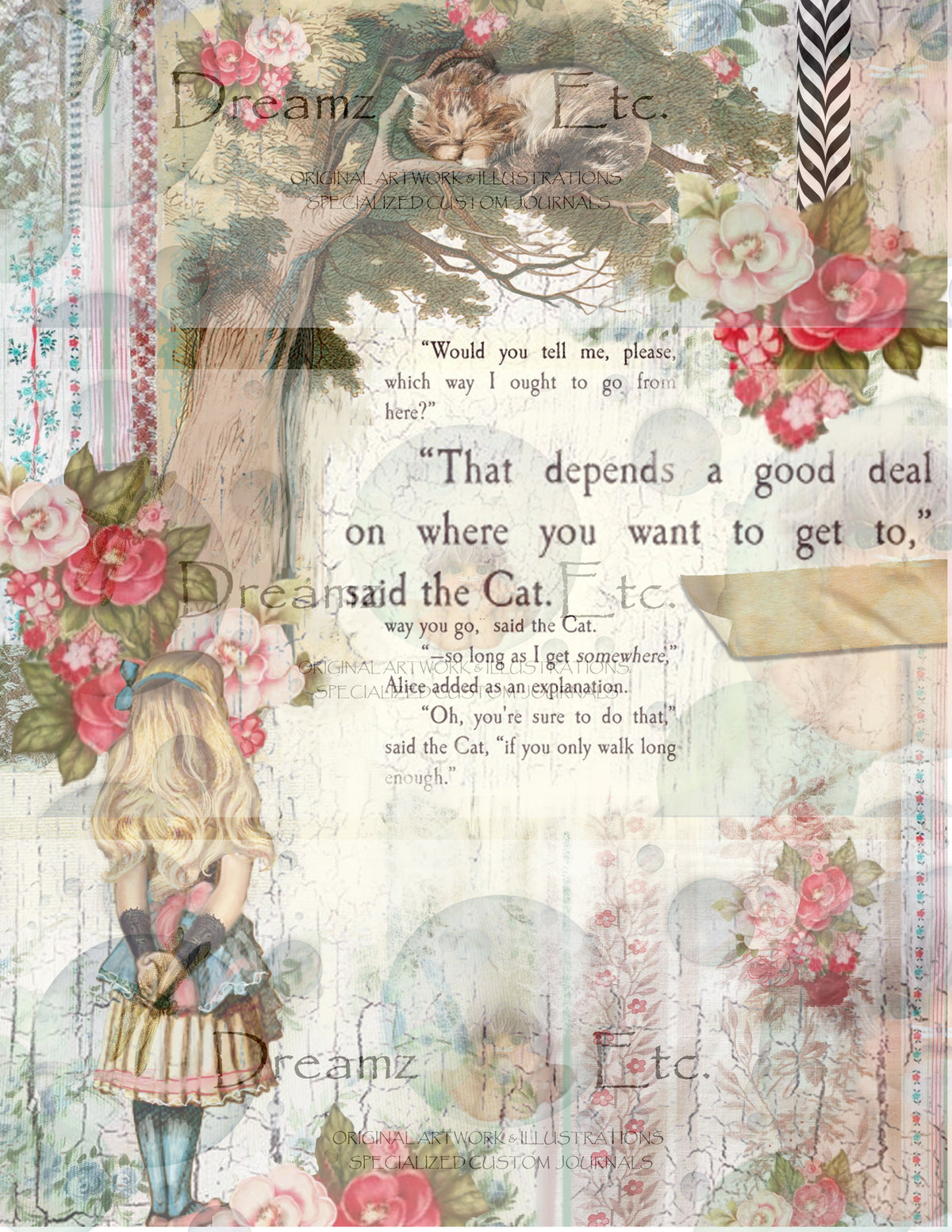 Tea Time Collage - Digital Journal Kit - Designer Papers