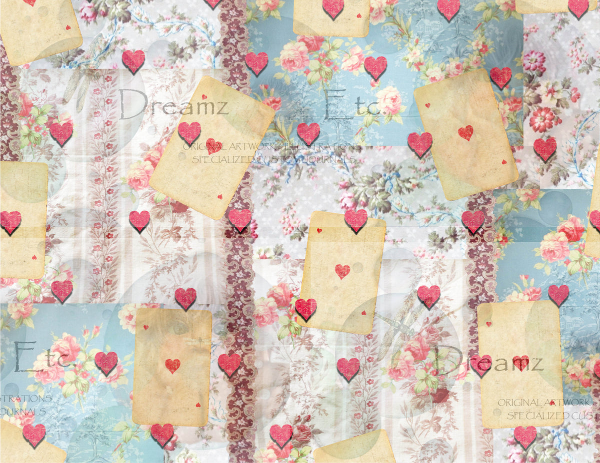 Tea Time Collage - Digital Journal Kit - Designer Background Papers