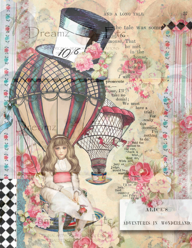 Tea Time Collage - Digital Journal Kit - Designer Papers