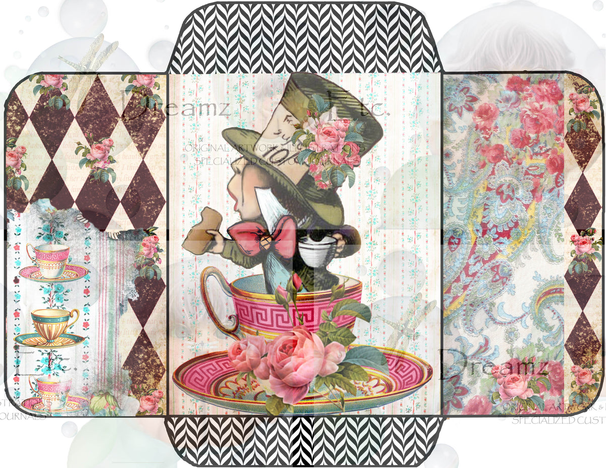 Tea Time Collage - Digital Journal Kit - Envelopes