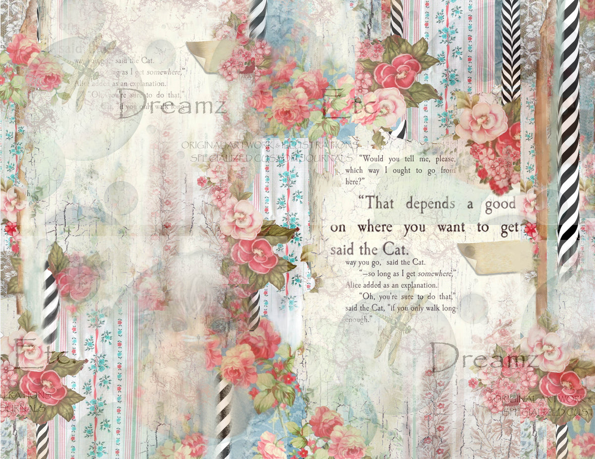 Tea Time Collage - Digital Journal Kit - Designer Background Papers