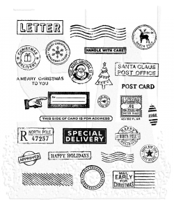 Tim Holtz - Stampers Anonymous - HOLIDAY POSTMARKS STAMP SET