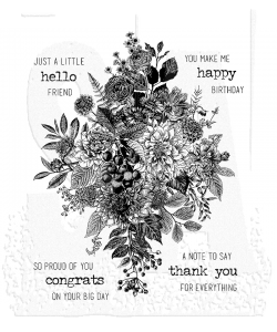 Tim Holtz - Stampers Anonymous - GLORIOUS BOUQUET STAMP SET