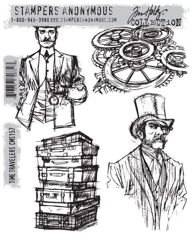 Time Travelers - Tim Holtz - Cling Rubber Stamp Set