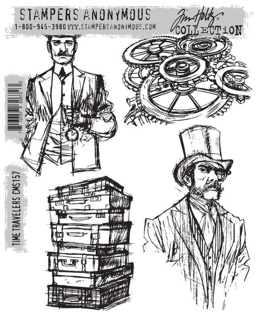 Time Travelers - Tim Holtz - Cling Rubber Stamp Set