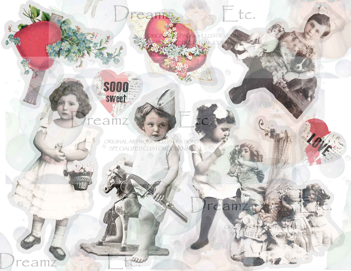 Victorian Splendor Paper Dolls, Cards & Valentines - Digital Kit