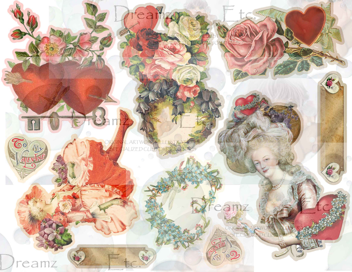 Victorian Splendor Paper Dolls, Cards & Valentines - Digital Kit