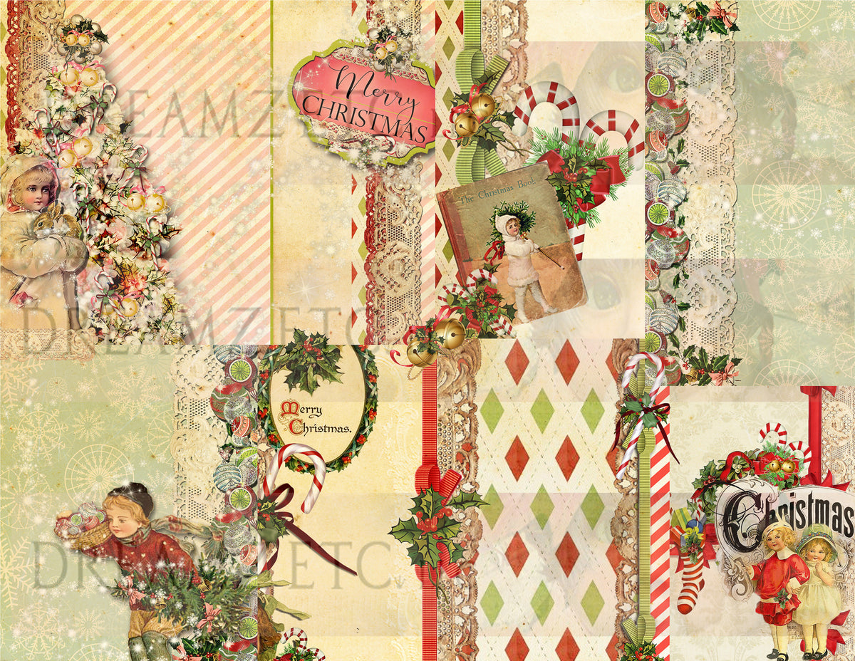 Vintage Christmas Charm - Digital Bundle Pack - Digital Journal Kit