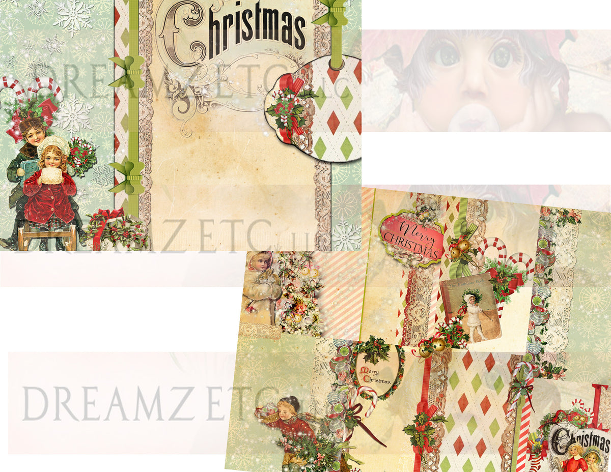 Vintage Christmas Charm - Digital Bundle Pack - Digital Journal Kit