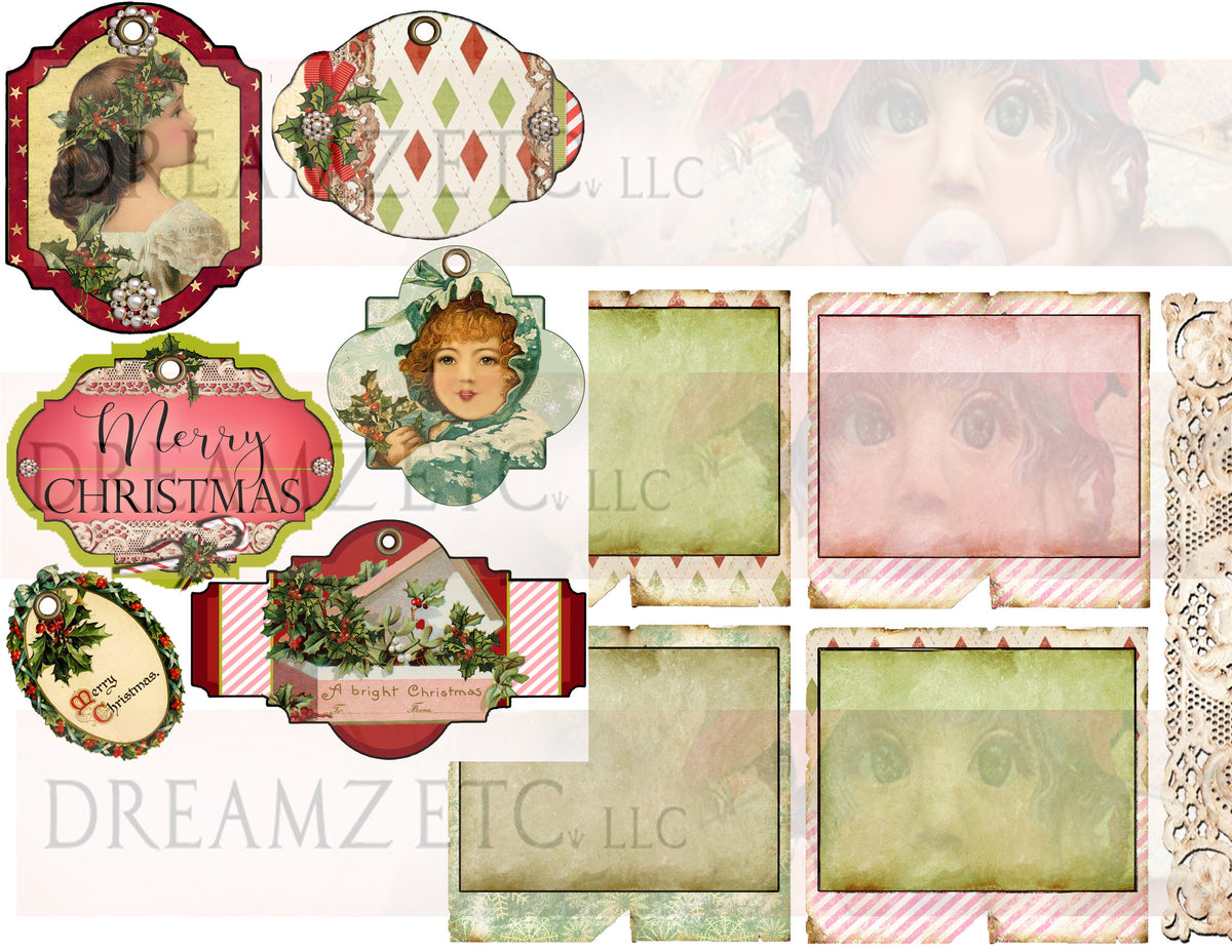 Vintage Christmas Charm - Digital Bundle Pack - Digital Journal Kit