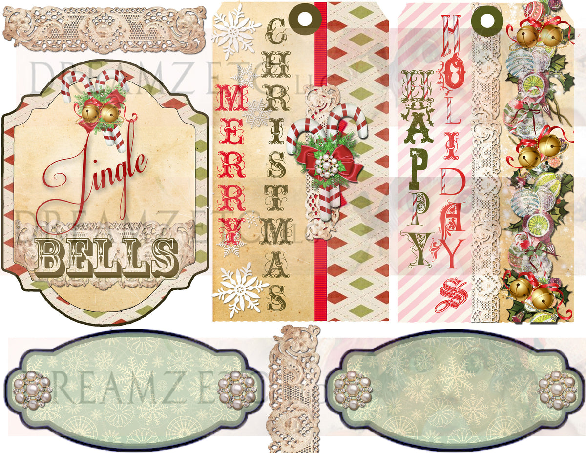 Vintage Christmas Charm - Digital Bundle Pack - Digital Journal Kit