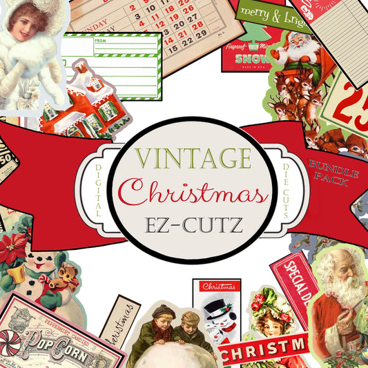Vintage Christmas EZ-CUTZ - Digital Die Cuts - Bundle Pack