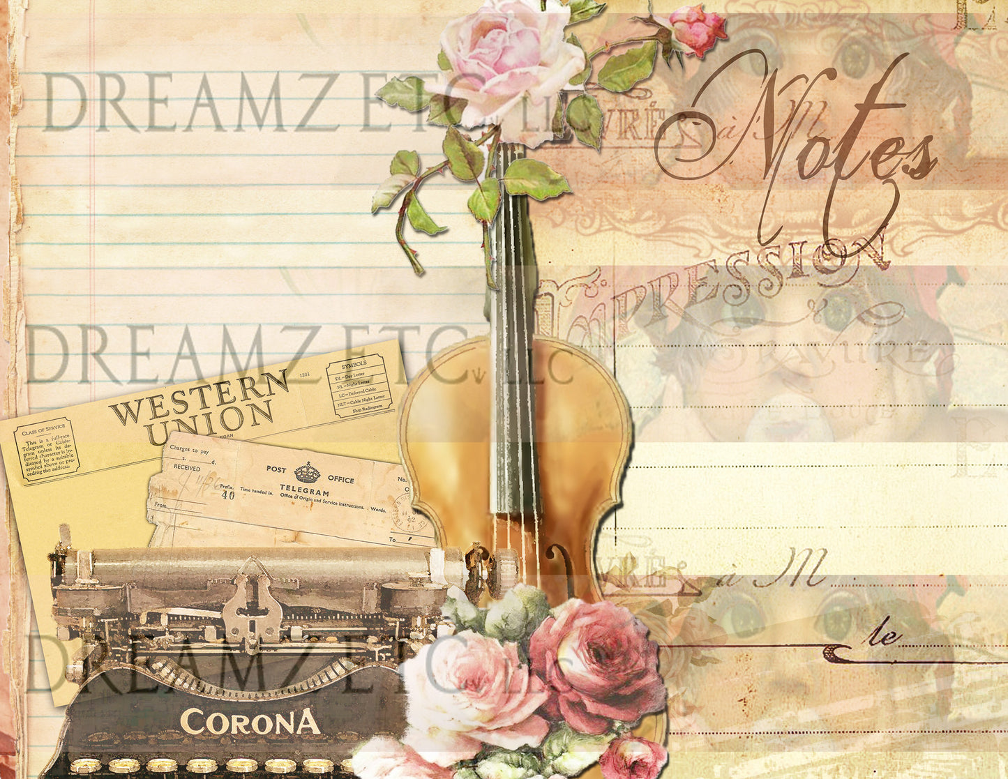 Vintage Love Story - Part 2 - Digital Bundle Pack - Digital Journal Kit