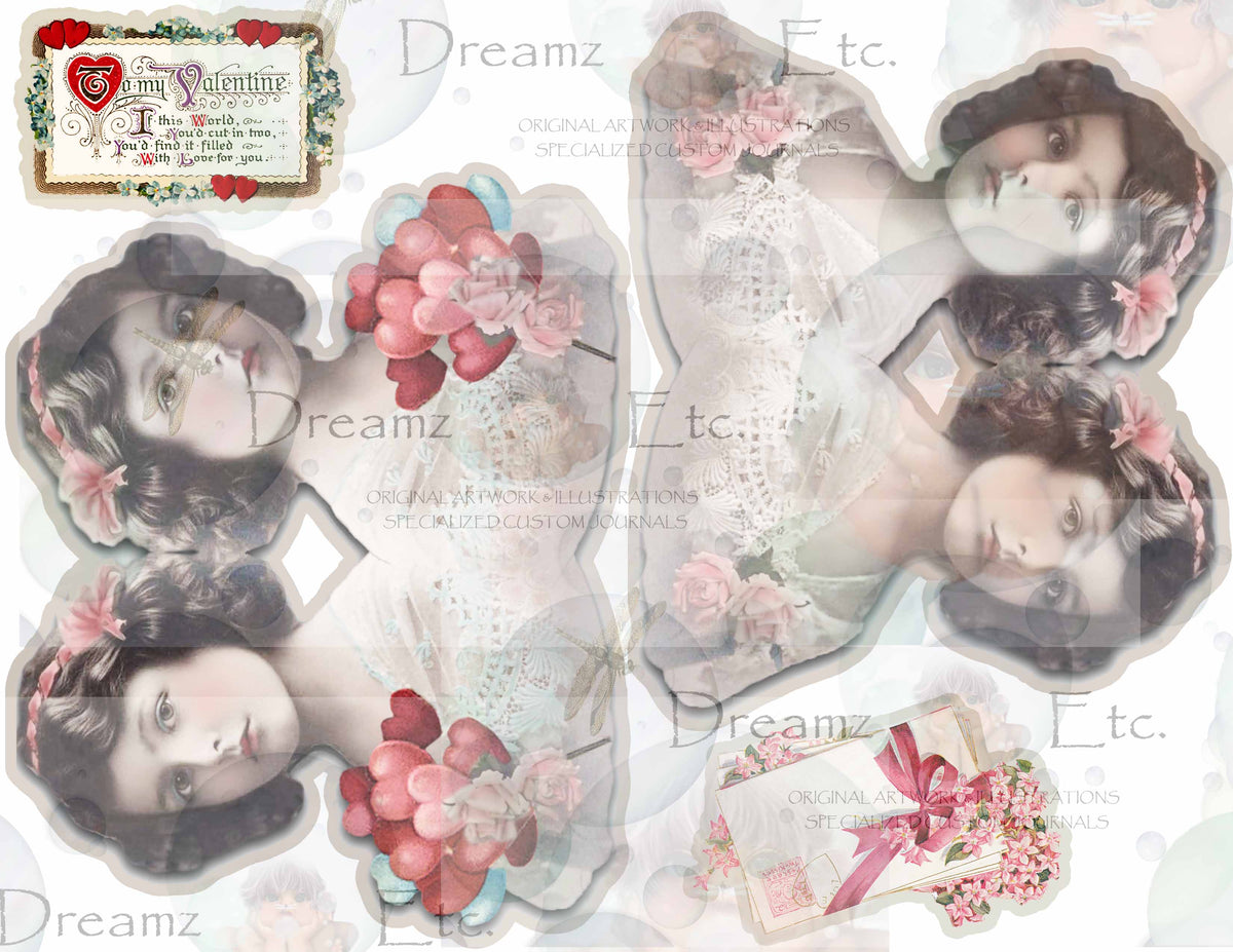 Victorian Splendor Paper Dolls, Cards & Valentines - Digital Kit