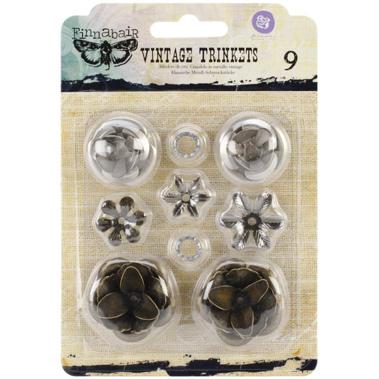 Finnabair Vintage Mechanicals Metal Trinkets - Roses
