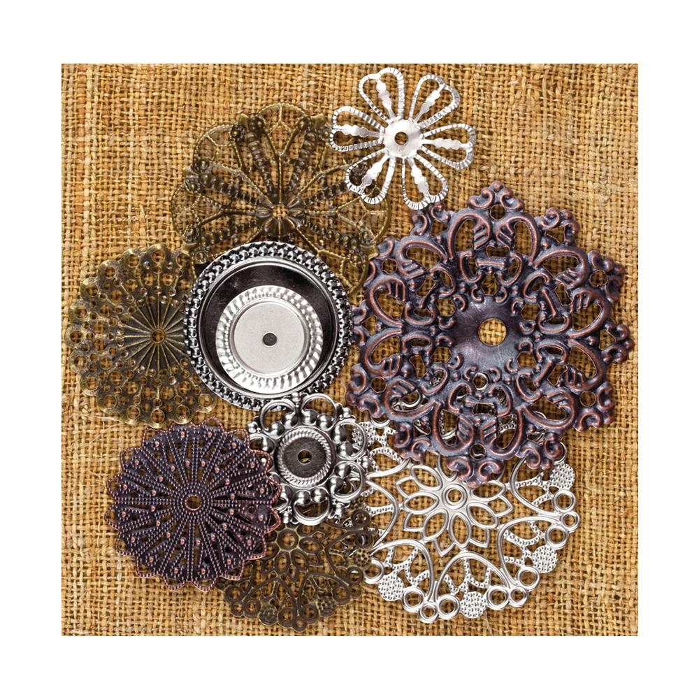 Finnabair Vintage Mechanicals Metal Trinkets - Flowers