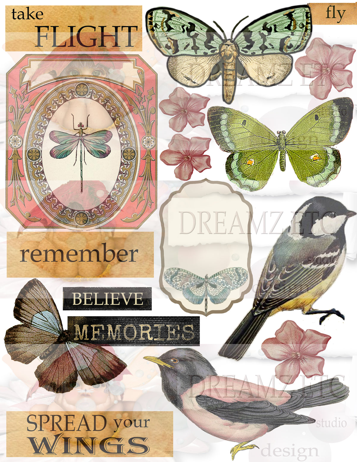 Winged Elements - Digital Journal Kit - Bundle Pack